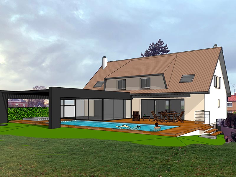 Extension véranda piscine